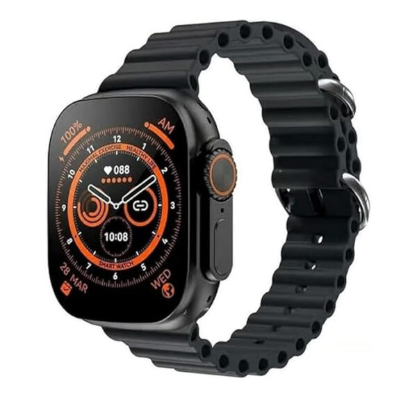 ساعة ذكية T1200 Ultra2 Plus NFC الترا بخاصية الاتصال قريب المدى ومكالمات بلوتوث وشحن لاسلكي (أسود)