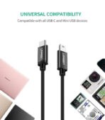 ⁦كيبل USB سي إلى ميني من يوجرين- أسود 50445 لحاسوب محمول⁩ - الصورة ⁦2⁩