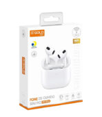 ⁦سماعة بلوتوث لاسلكية 5.3 متوافقة مع آيفون وأندرويد بريميوم لاين اجولد اف ان - جراب مغناطيسي BT10 (أبيض)، داخل الأذن⁩ - الصورة ⁦4⁩